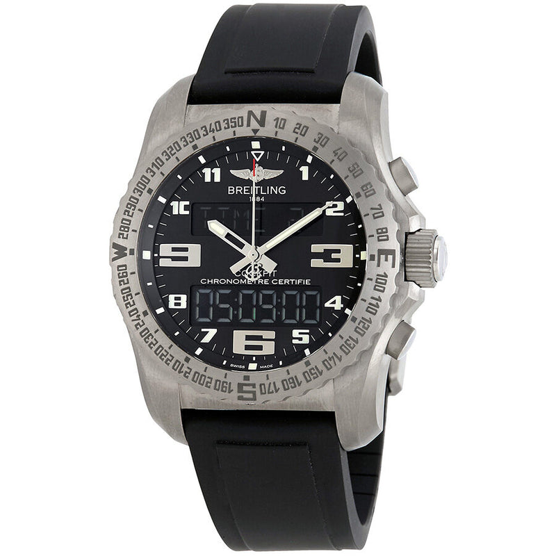 Breitling Cockpit B50 Alarm Chronograph Black Dial Men's Watch EB501022/BD40BKPD#EB501022-BD40-137S-A20D2 - Watches of America