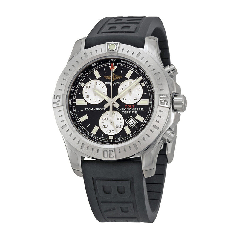 Breitling Colt Chronograph Black Dial Rubber Strap Men's Watch A7338811-BD43BKPD3#A7338811-BD43-153S-A20D.2 - Watches of America