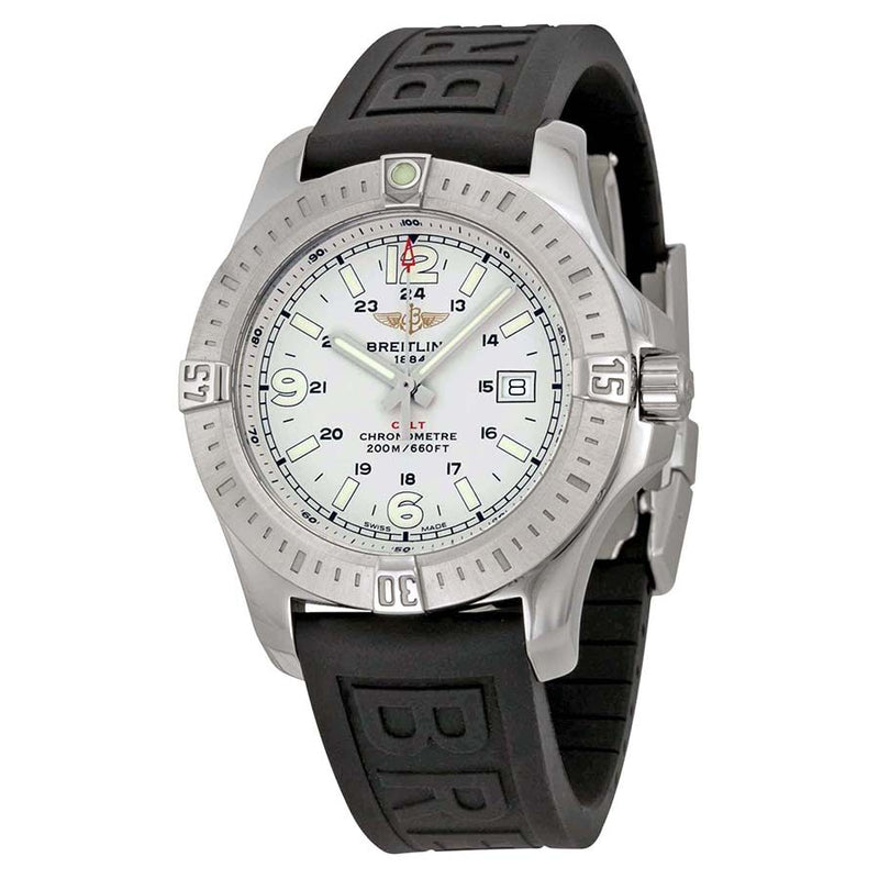 Breitling Colt Stratus Silver Dial Black Rubber Men's Watch A7438811-G792BKPD3#A7438811-G792-153S-A20D.2 - Watches of America