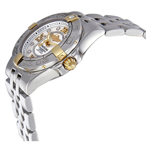 Breitling Galactic 30 Mother Of Pearl Diamond Dial Ladies Watch #B1340L2-A680SS - Watches of America #2