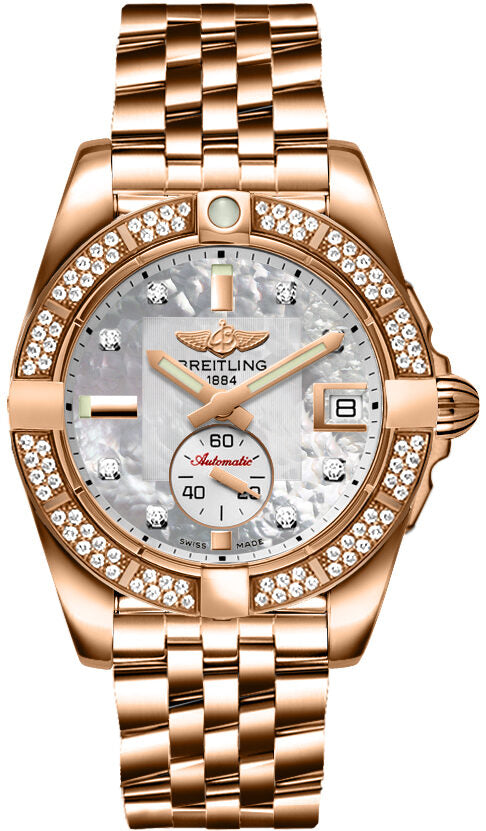 Breitling Galactic 36 Automatic Diamond White Mother of Pearl Dial Ladies Watch #H3733053/A725-376H - Watches of America