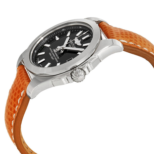 Breitling Galactic 36 Black Dial Ladies Lizard Leather Watch #W7433012/BE08ORZT - Watches of America #2
