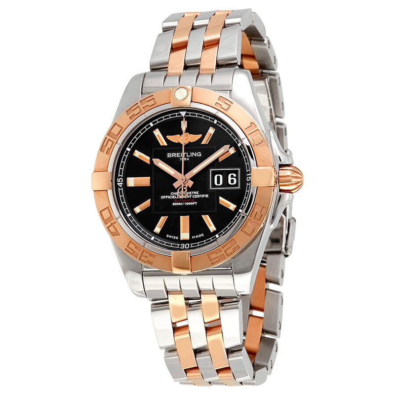 Breitling Galactic 41 Black Dial Steel and 18K Rose Gold Automatic Men's Watch #C49350L2-BA09 - Watches of America