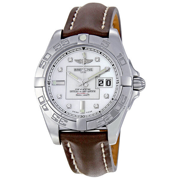 Breitling Galactic 41 Mother of Pearl Dial Automatic Men's Watch 2BRLD#A49350L2-A702 - Watches of America