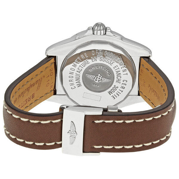 Breitling Galactic 41 Silver Dial Brown Leather Strap Men's Watch #A49350L2-G699BRLD - Watches of America #3
