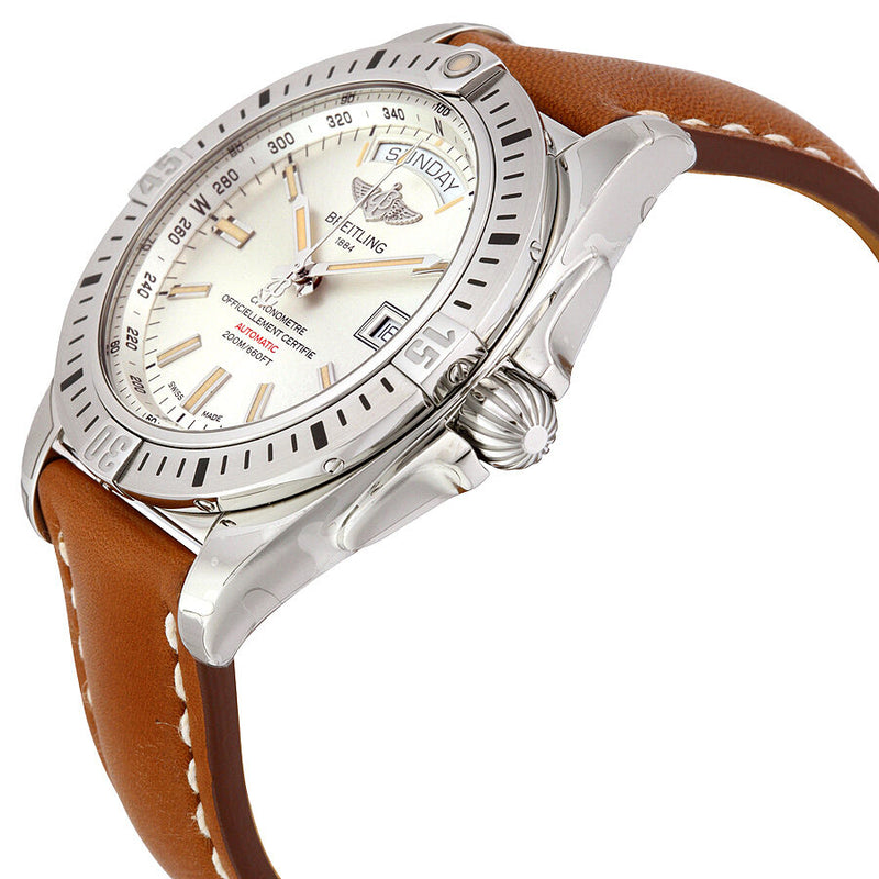 Breitling Galactic 44 Automatic Silver Dial Brown Leather Men's Watch A45320B9-G797CMLT #A45320B9-G797-433X-A20BA.1 - Watches of America #2