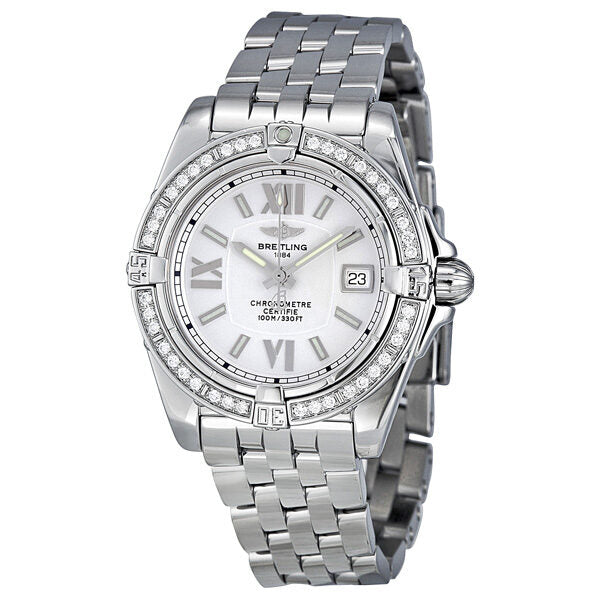 Breitling Galactic Silver Dial Diamond Ladies Watch A7135653-G649SS#A7135653/G649SS - Watches of America