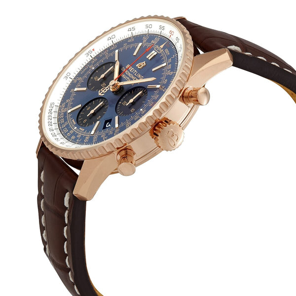 Breitling Navitimer 1 Chronograph Automatic Chronometer 18kt Rose Gold Blue Dial Men's Watch #RB0121211C1P2 - Watches of America #2