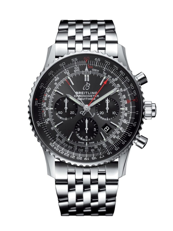 Breitling Navitimer 1 Chronograph Rattrapante Automatic Stratos Grey Dial Men's Watch #AB03102A1F1A1 - Watches of America