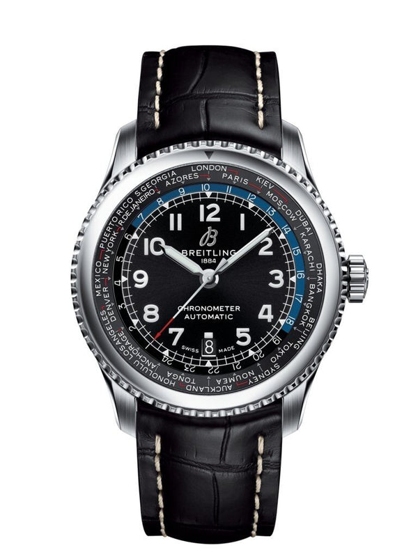 Breitling Navitimer 8 Unitime Automatic Black Dial Men's Watch #AB3521U41B1P1 - Watches of America