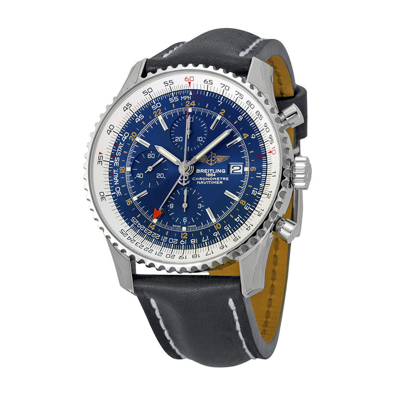 Breitling Navitimer World Blue Dial Chronograph Men's Watch A2432212-C651BKLT#A2432212-C651-441X-A20BA.1 - Watches of America
