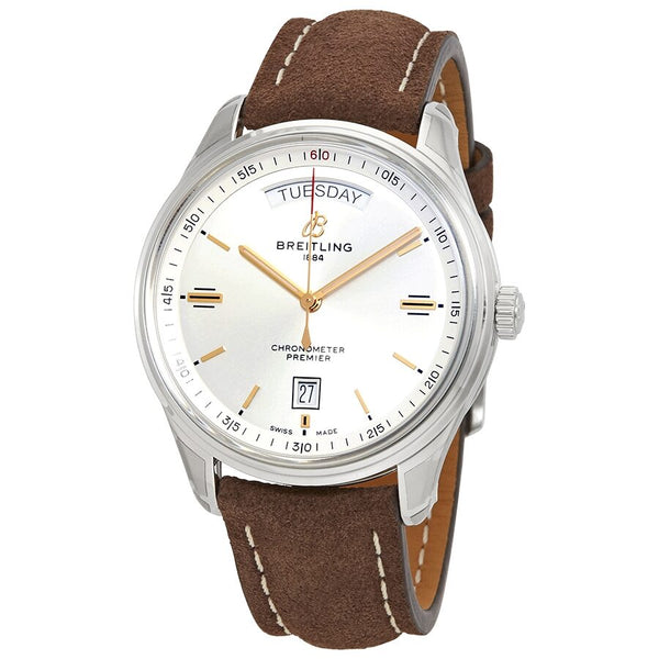Breitling Premier Automatic Chronometer Silver Dial Men's Watch #A45340211G1X3 - Watches of America