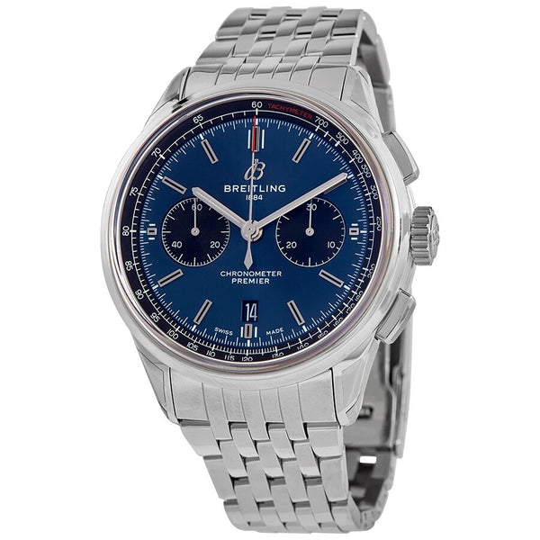 Breitling Premier B01 Chronograph Automatic Chronometer Blue Dial Men's Watch #AB0118221C1A1 - Watches of America