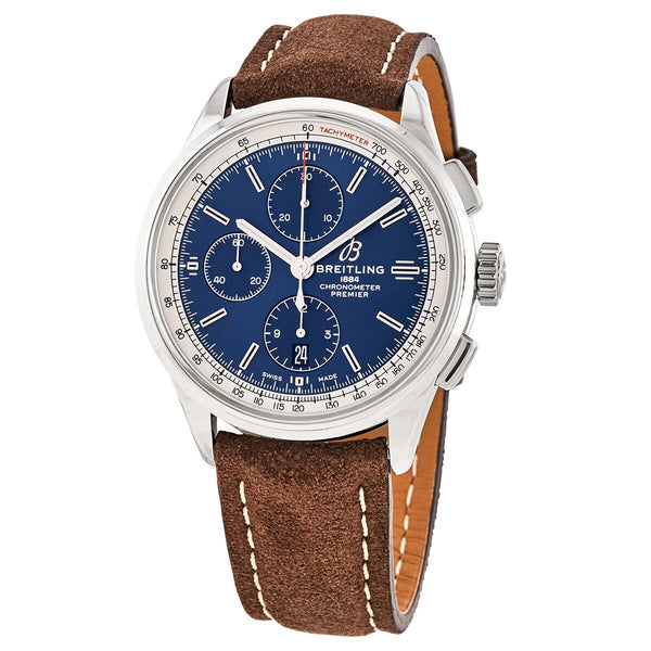 Breitling Premier Chronograph Automatic Chronometer Blue Dial Men's Watch #A13315351C1X2 - Watches of America