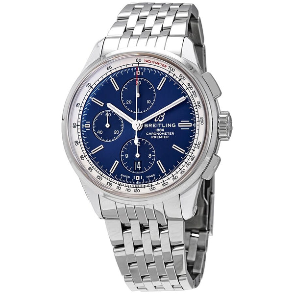 Breitling Premier Chronograph Automatic Chronometer Blue Dial Men's Watch #A13315351C1A1 - Watches of America