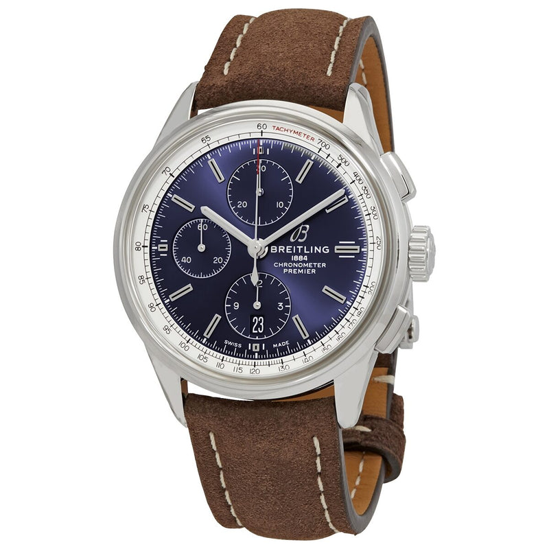 Breitling Premier Chronograph Automatic Chronometer Blue Dial Men's Watch #A13315351C1X1 - Watches of America