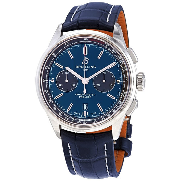 Breitling Premier Chronograph Automatic Chronometer Blue Dial Men's Watch #AB0118A61C1P1 - Watches of America