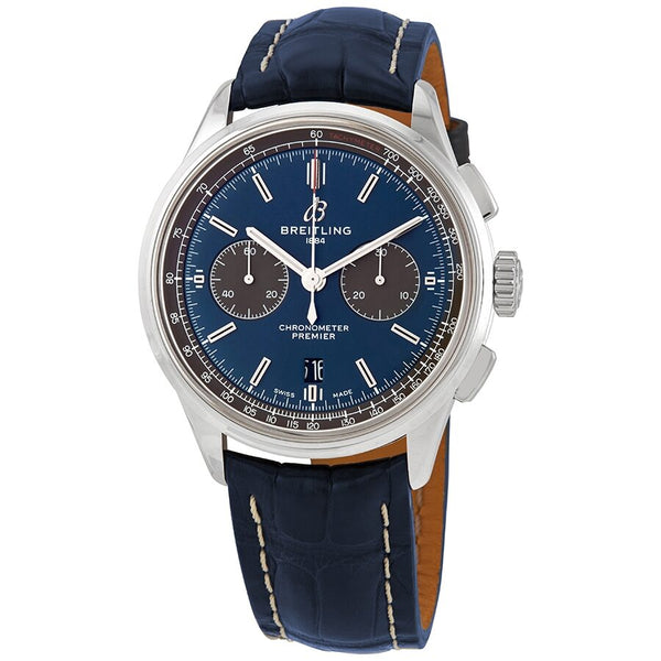 Breitling Premier Chronograph Automatic Chronometer Blue Dial Men's Watch #AB0118A61C1P2 - Watches of America