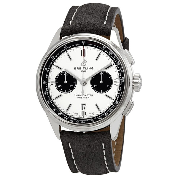 Breitling Premier Chronograph Automatic Silver Dial Men's Watch #AB0118221G1X2 - Watches of America