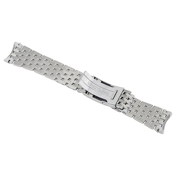 Breitling Stainless Silver Bracelet with Depoyment Clasp 24 mm / 20 mm#453A - Watches of America #2