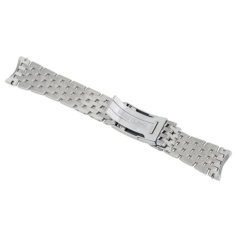 Breitling Stainless Silver Bracelet with Depoyment Clasp 24 mm / 20 mm#453A - Watches of America #2