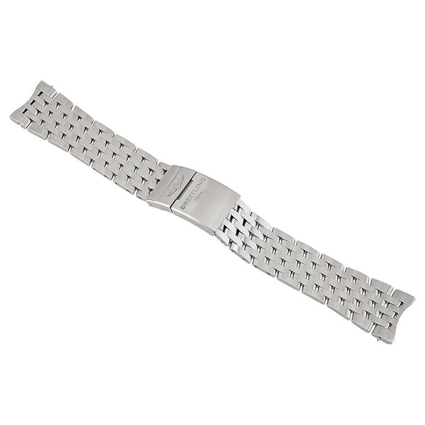 Breitling Stainless Silver Bracelet with Depoyment Clasp 24 mm / 20 mm#453A - Watches of America