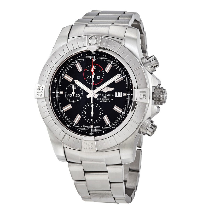 Breitling Super Avenger Chronograph Automatic Chronometer Black Dial Men's Watch #A13375101B1A1 - Watches of America