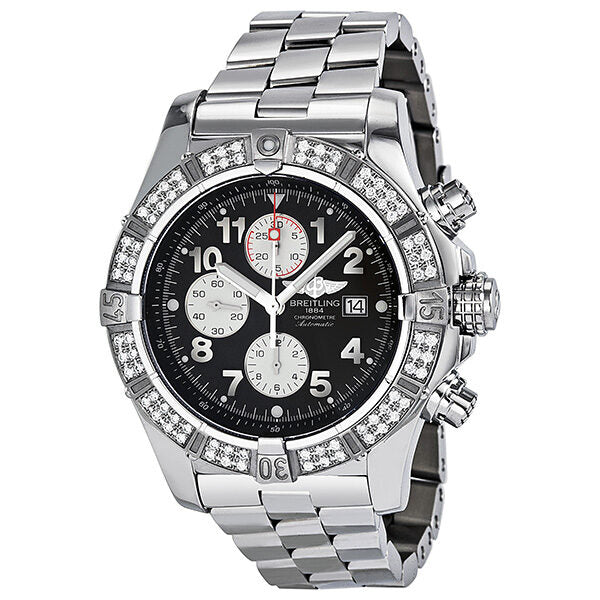 Breitling Super Avenger Chronograph Black Dial Men's Watch #A1337053-B973SS - Watches of America