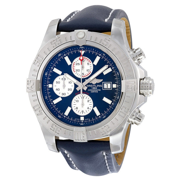 Breitling Super Avenger II Automatic Chronograph Blue Dial Blue Leather Men's Watch A1337111-C871BLLD#A1337111-C871-102X-A20D.1 - Watches of America
