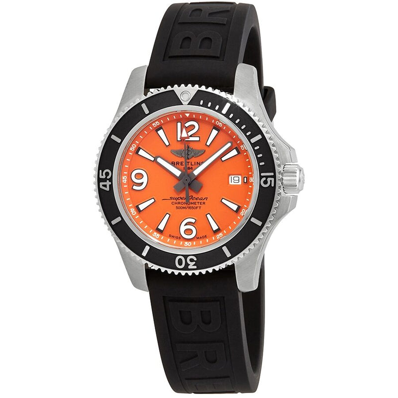 Breitling Superocean 42 Automatic Orange Dial Men's Watch #A17366D71O1S1 - Watches of America