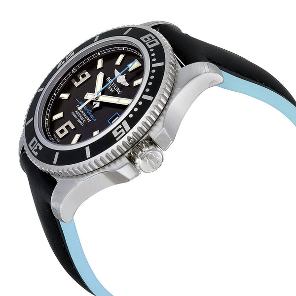 Breitling Superocean 44 Black Dial Leather Men's Watch KBLT #A1739102-BA79B - Watches of America #2