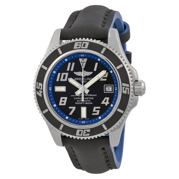 Breitling Superocean Black Dial Automatic Men's Leather Watch #A1736402-BA30 223x - Watches of America
