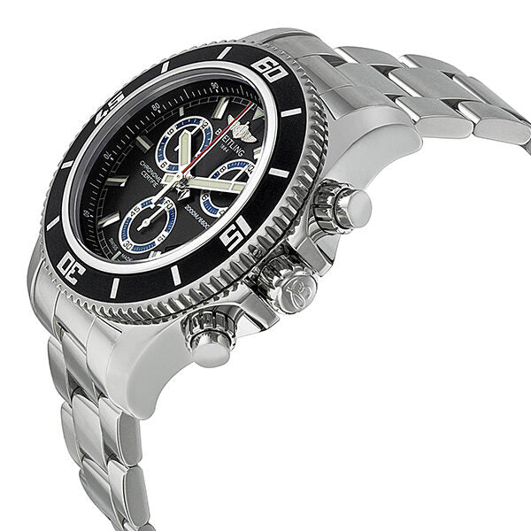 Breitling Superocean Chronograph m20000 Black Dial Stainless Steel Men's Watch A73310A8-BB74SS #A73310A8-BB74-160A - Watches of America #2