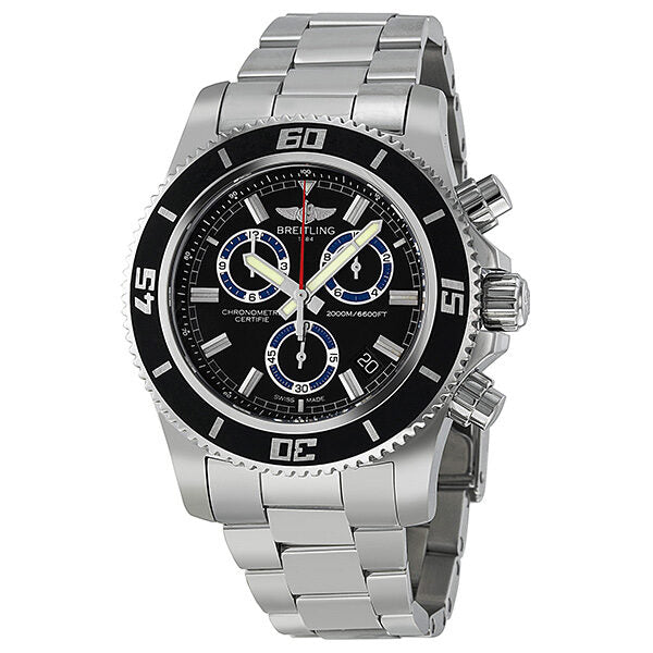 Breitling Superocean Chronograph m20000 Black Dial Stainless Steel Men's Watch A73310A8-BB74SS#A73310A8-BB74-160A - Watches of America