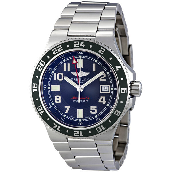 Breitling Superocean GMT Black Dial Automatic Stainless Steel Men's Watch A32380A3-BA38SS#A32380A3/BA38 - Watches of America