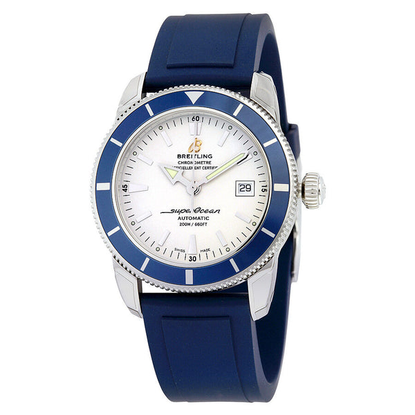 Breitling Superocean Heritage 42 Automatic Silver Dial Blue Rubber Men's Watch A1732116-G717BLPT#A1732116-G717-145S-A20S.1 - Watches of America