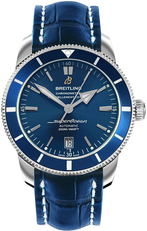 Breitling Superocean Heritage II Blue Crocodile Leather Watch #AB202016/C961-747P - Watches of America