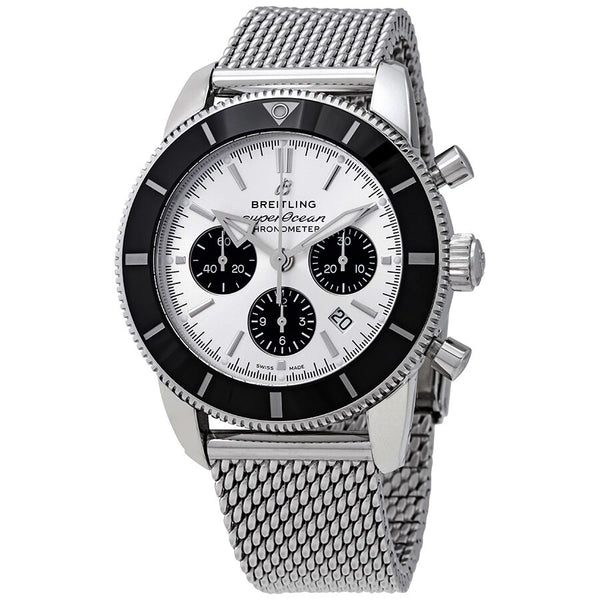 Breitling Superocean Heritage II Chronograph Automatic Chronometer Silver Dial Men's Watch #AB0162121G1A1 - Watches of America