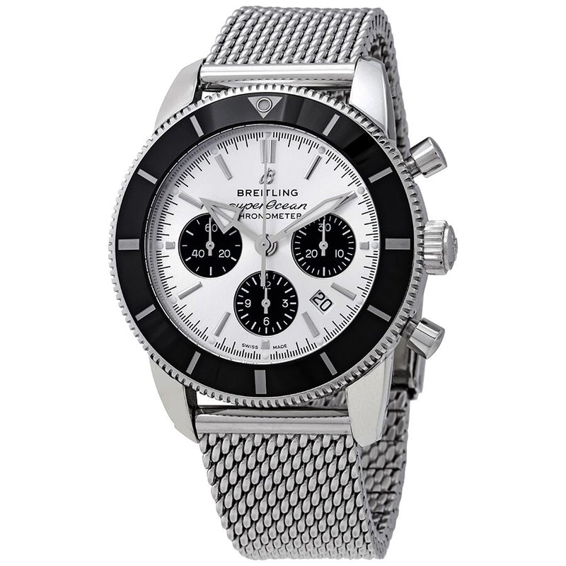 Breitling Superocean Heritage II Chronograph Automatic Chronometer Silver Dial Men's Watch #AB0162121G1A1 - Watches of America