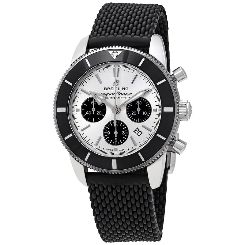 Breitling Superocean Heritage II Chronograph Automatic Chronometer Silver Dial Men's Watch #AB0162121G1S1 - Watches of America