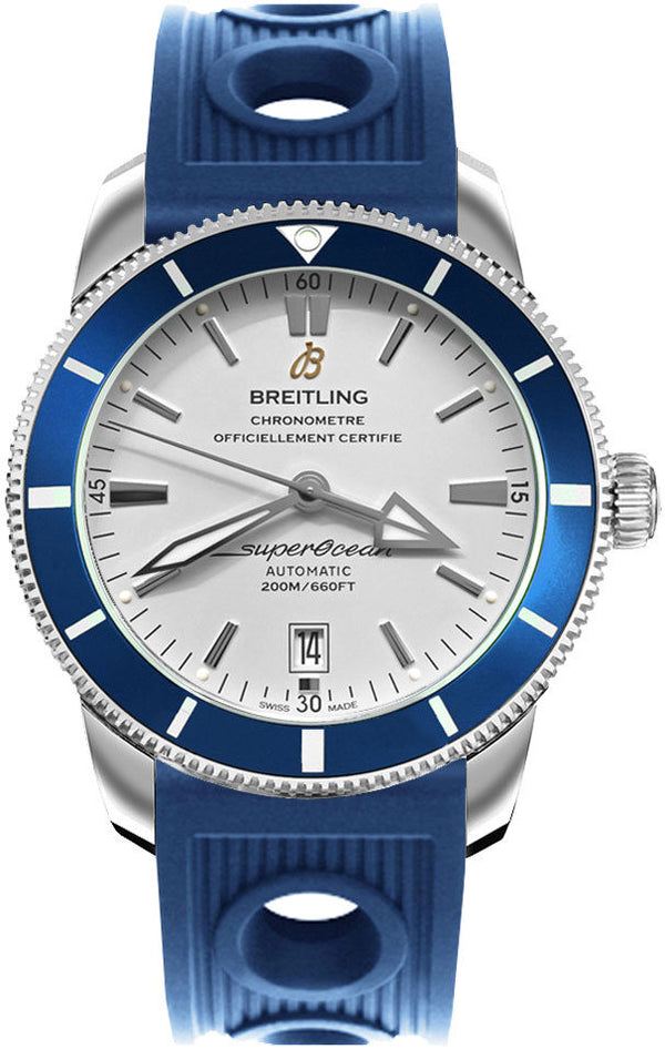 Breitling Superocean Heritage II Silver Dial Men's Blue Ocean Racer Watch #AB202016/G828-205S - Watches of America
