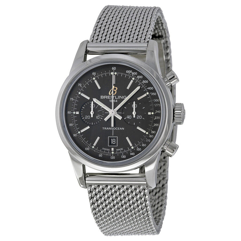 Breitling TransOcean 38 Chronograph Black Dial Stainless Steel Watch A4131012-BC06SS#A4131012-BC06-171A - Watches of America