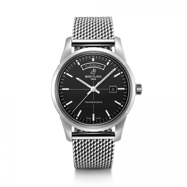Breitling Transocean Day & Date Automatic Black Dial Men's Watch #A45310121B1A1 - Watches of America