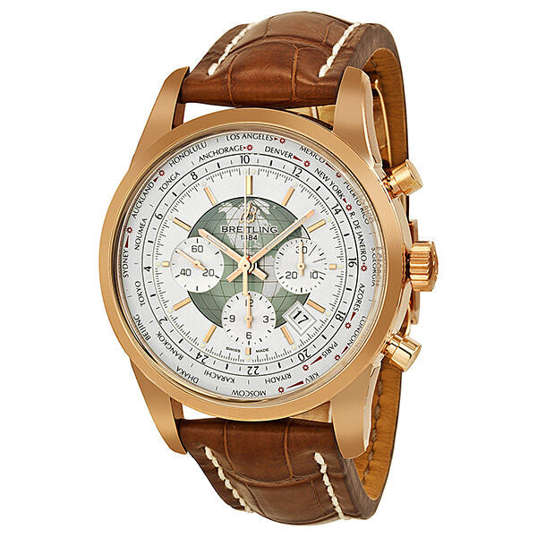 Breitling Transocean Automatic White Dial 18kt Rose Gold Men's Watch RB0510U0-A733BRCD#RB0510U0/A733 - 755P - Watches of America