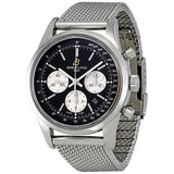 Breitling Transocean Black Dial Chronograph Automatic Men's Watch AB015112-BA59SS#AB015112/BA59 - Watches of America