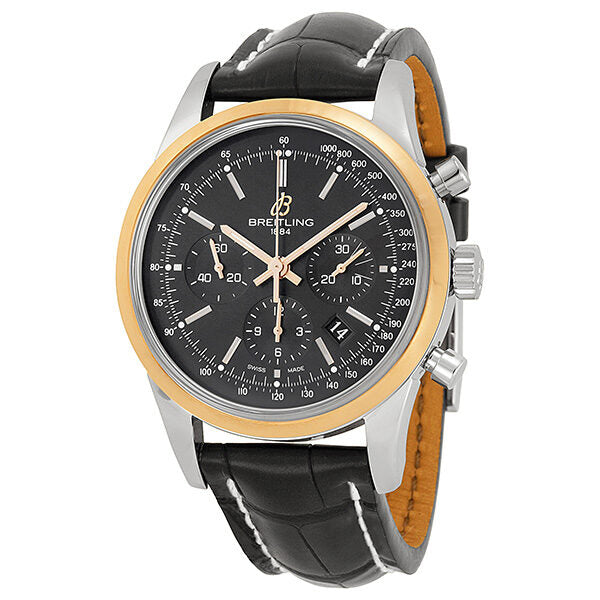 Breitling TransOcean Chrono Black Dial Brown Leather Men's Watch #UB015212-BC74BKCT - Watches of America