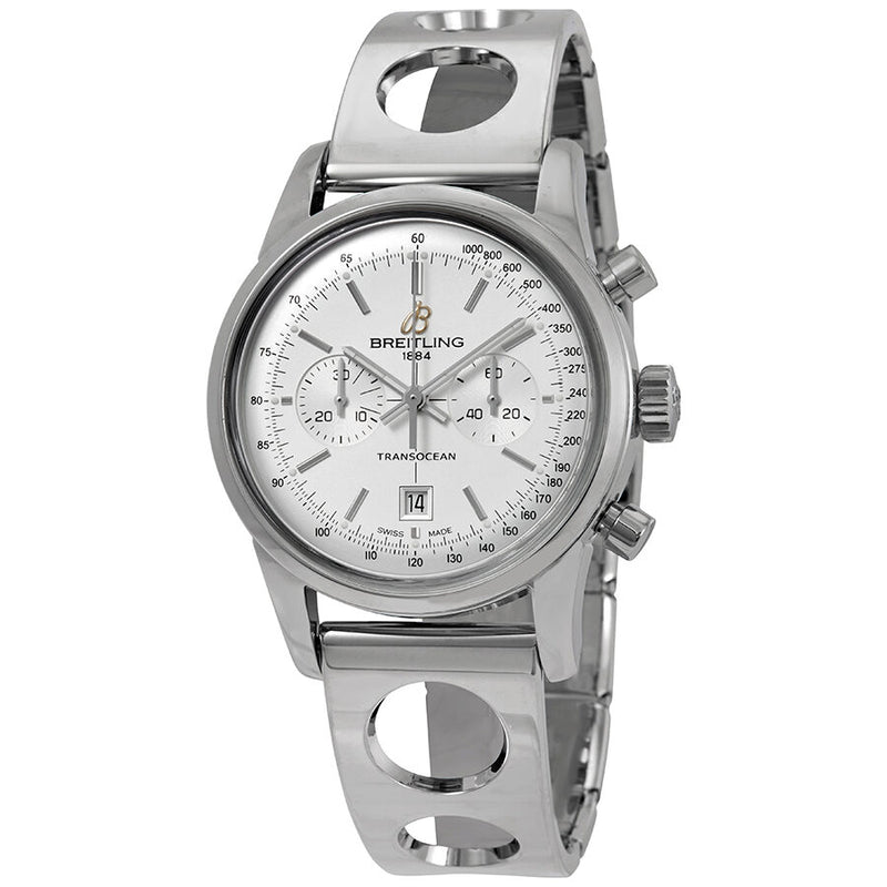 Breitling Transocean Chronograph Automatic Silver Dial Men's Watch A4131012/G757SS#A4131012-G757-223A - Watches of America