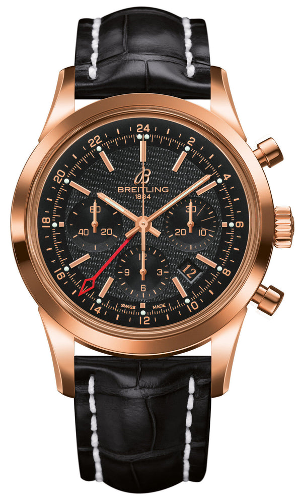 Breitling Transocean Chronograph GMT Black Dial BWatch RB045112-BC68SS#RB045112-BC68-743P-R20BA.1 - Watches of America