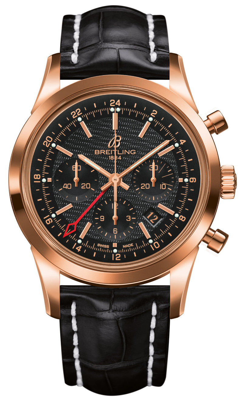 Breitling Transocean Chronograph GMT Black Dial BWatch RB045112-BC68SS#RB045112-BC68-743P-R20BA.1 - Watches of America