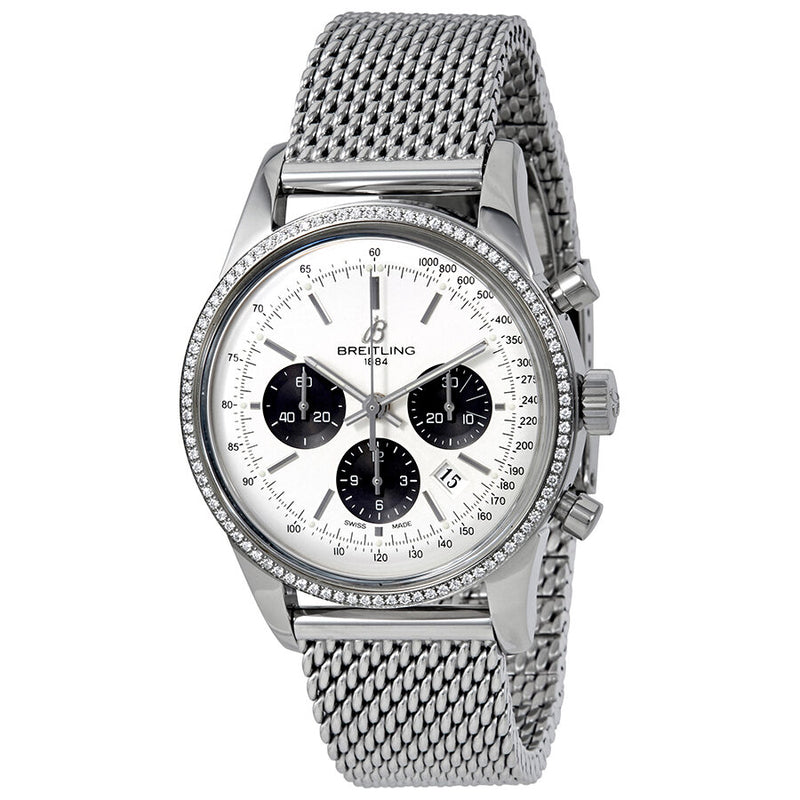 Breitling Transocean Chronograph Silver Dial Men's Watch AB015253-G724SS#AB015253-G724-154A - Watches of America